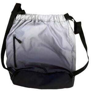 Risefit Ombre Gray Adjustable Drawstring Light Gymsack Beach Backpack Tote 154D